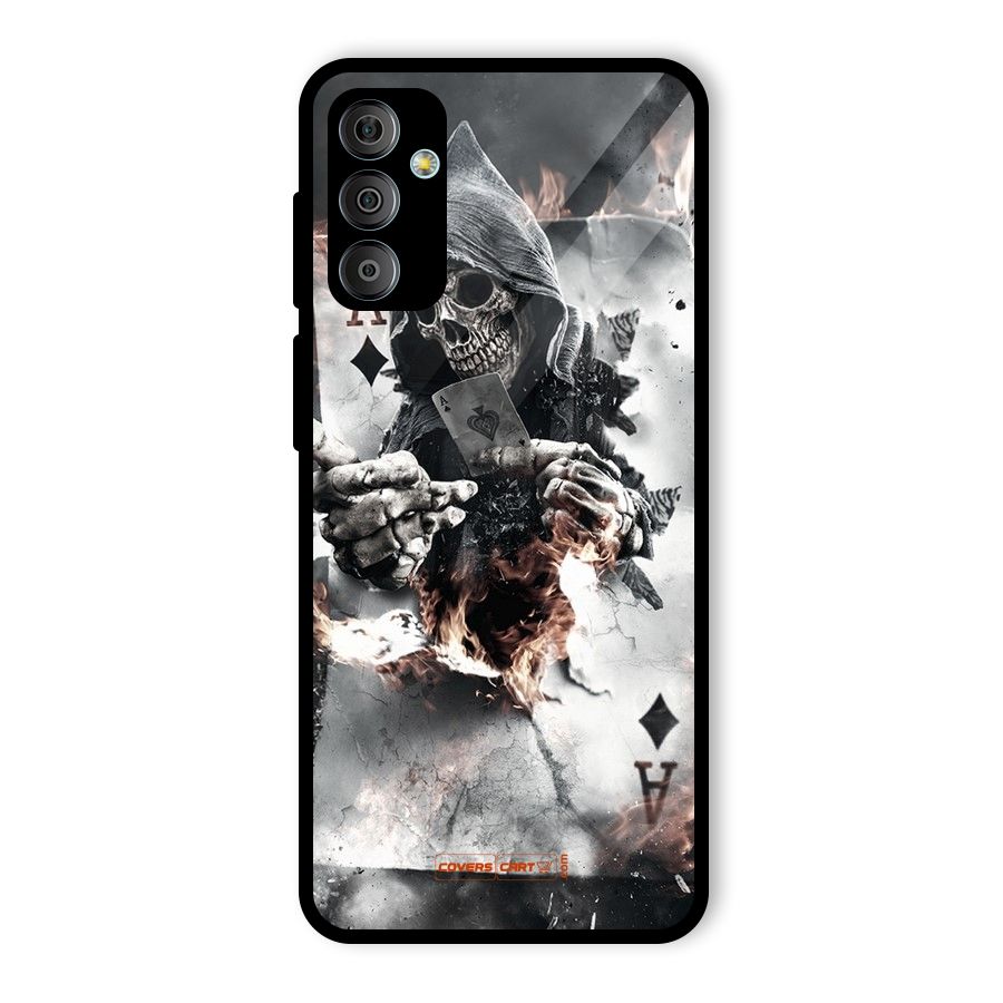 Skull with an Ace Glass Back Case for Galaxy F23