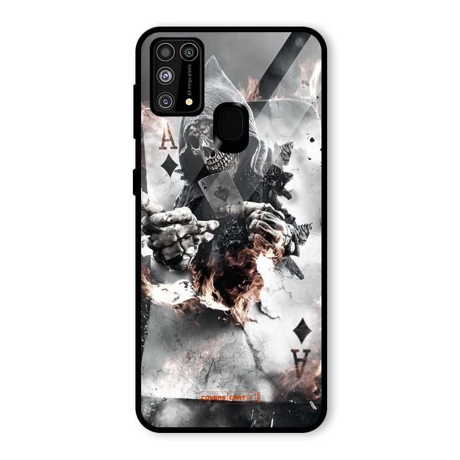 Skull with an Ace Glass Back Case for Galaxy F41