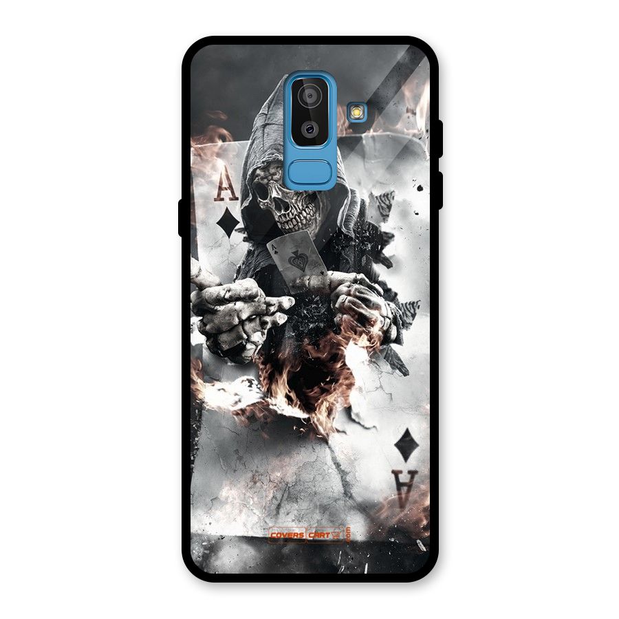 Skull with an Ace Glass Back Case for Galaxy J8