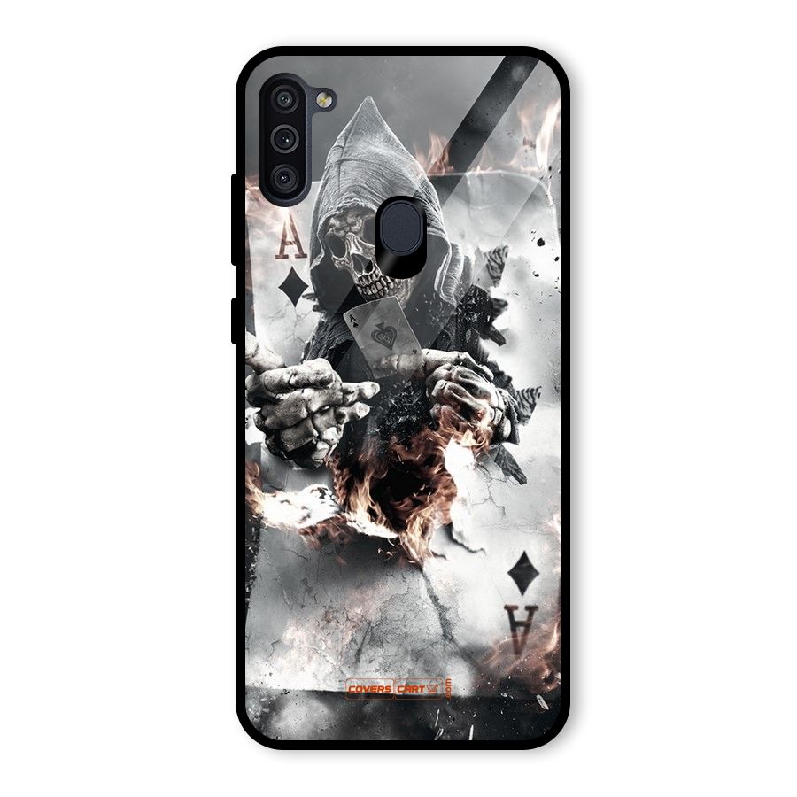 Skull with an Ace Glass Back Case for Galaxy M11