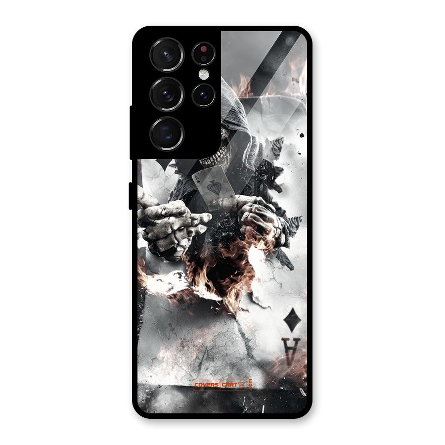 Skull with an Ace Glass Back Case for Galaxy S21 Ultra 5G