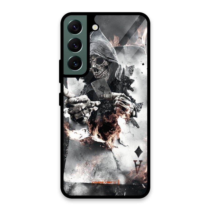Skull with an Ace Glass Back Case for Galaxy S22 5G