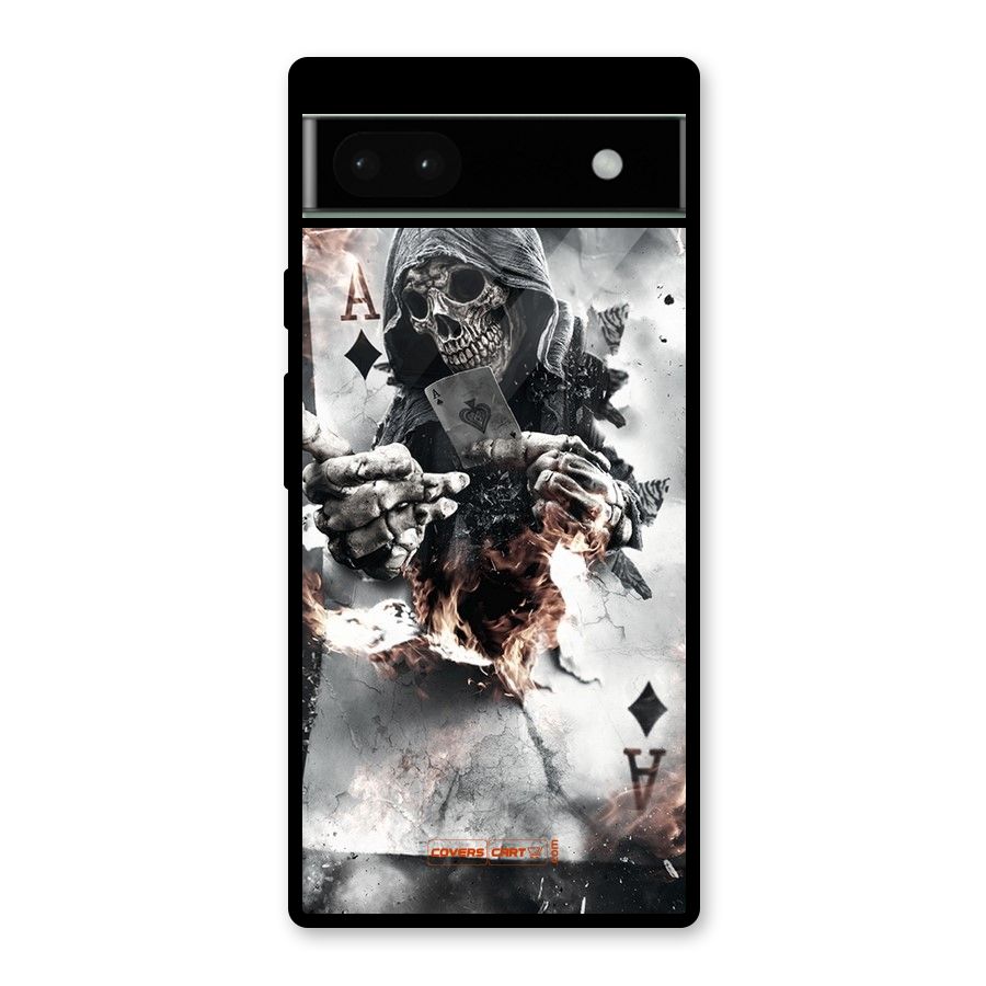 Skull with an Ace Glass Back Case for Google Pixel 6a
