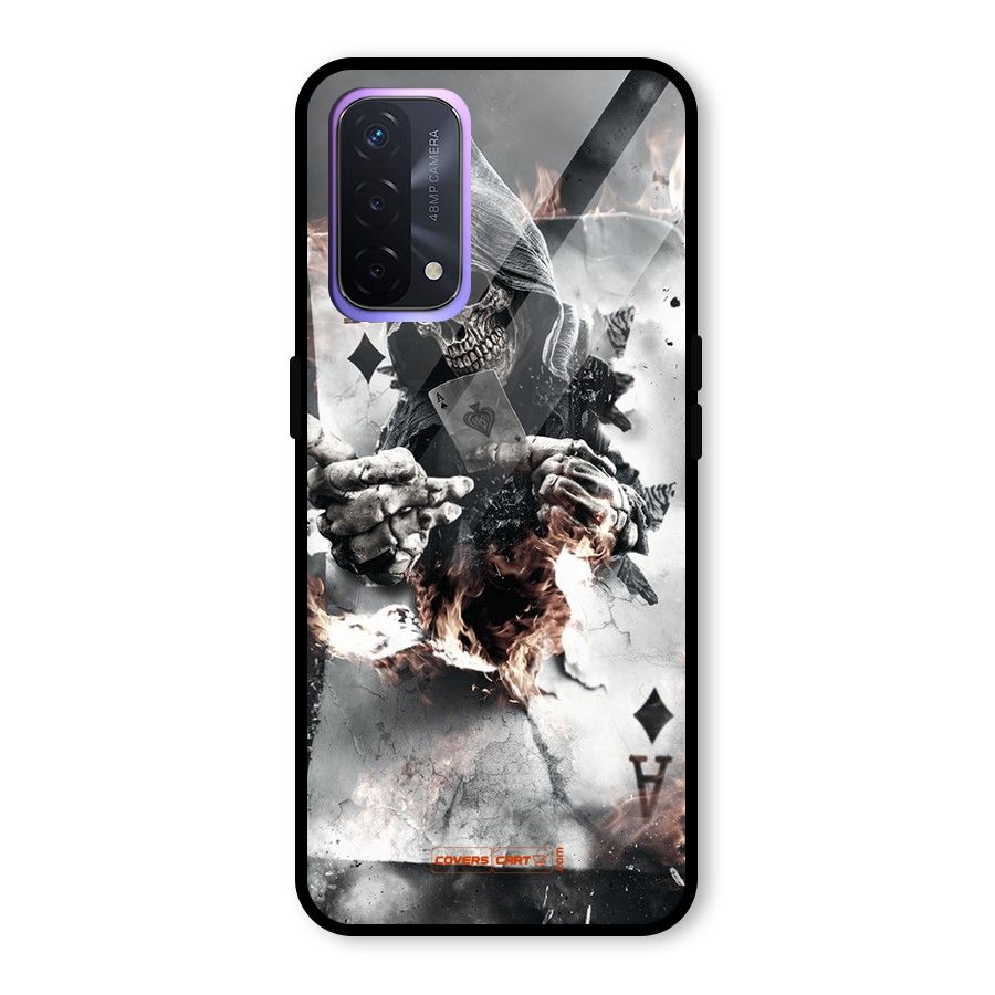 Skull with an Ace Glass Back Case for Oppo A74 5G
