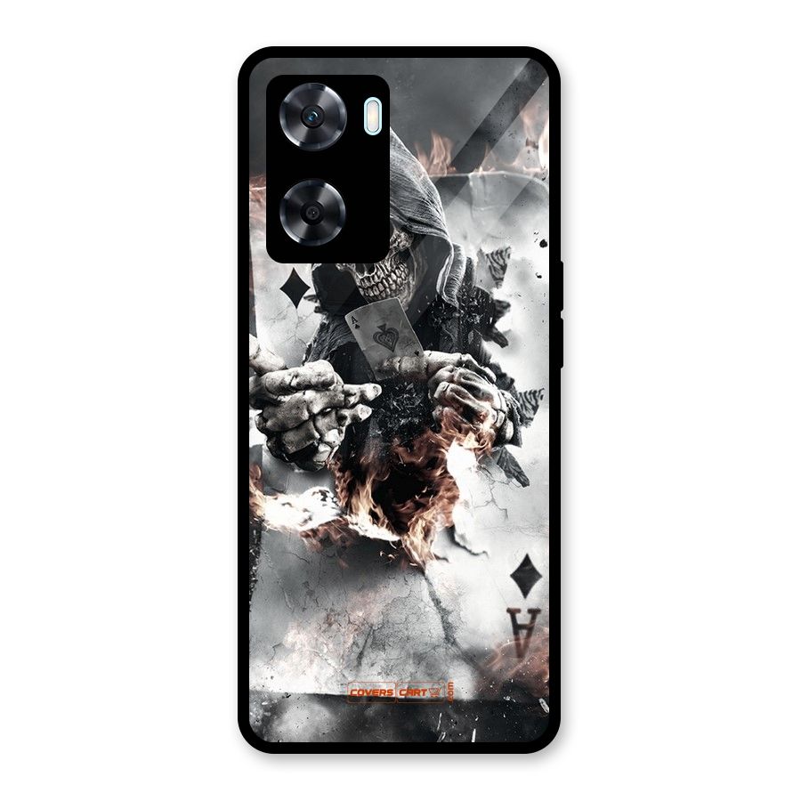 Skull with an Ace Glass Back Case for Oppo A77