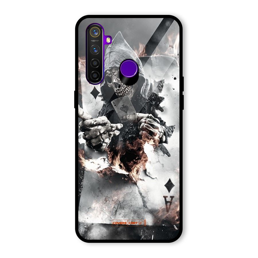 Skull with an Ace Glass Back Case for Realme 5 Pro