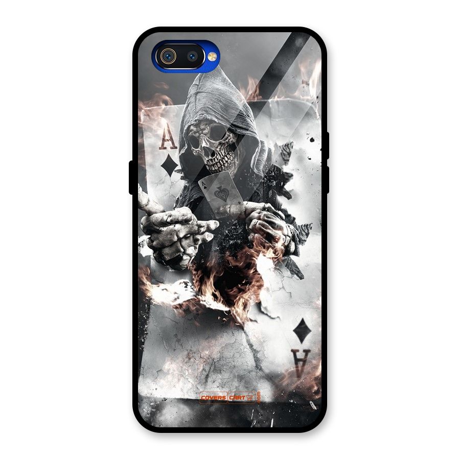 Skull with an Ace Glass Back Case for Realme C2
