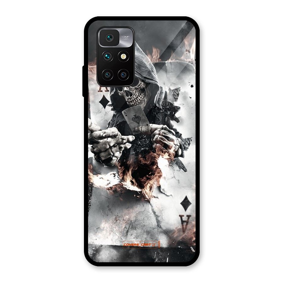 Skull with an Ace Glass Back Case for Redmi 10 Prime