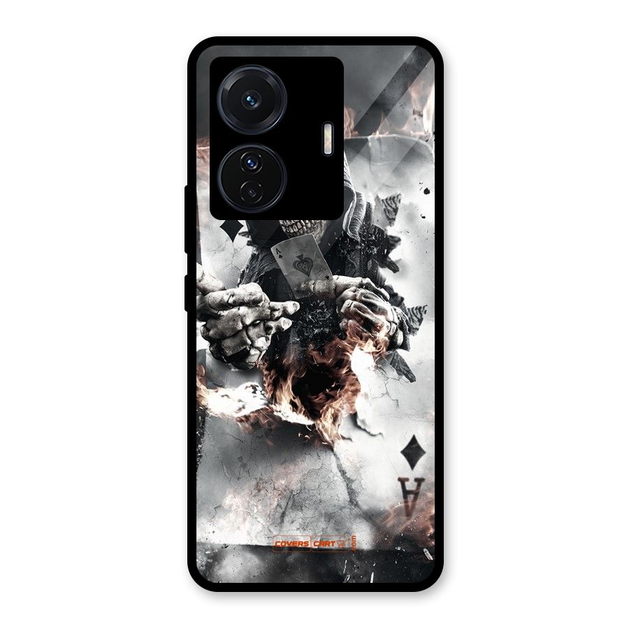 Skull with an Ace Glass Back Case for Vivo T1 Pro