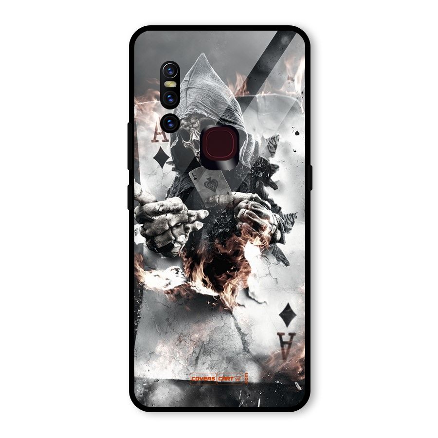 Skull with an Ace Glass Back Case for Vivo V15