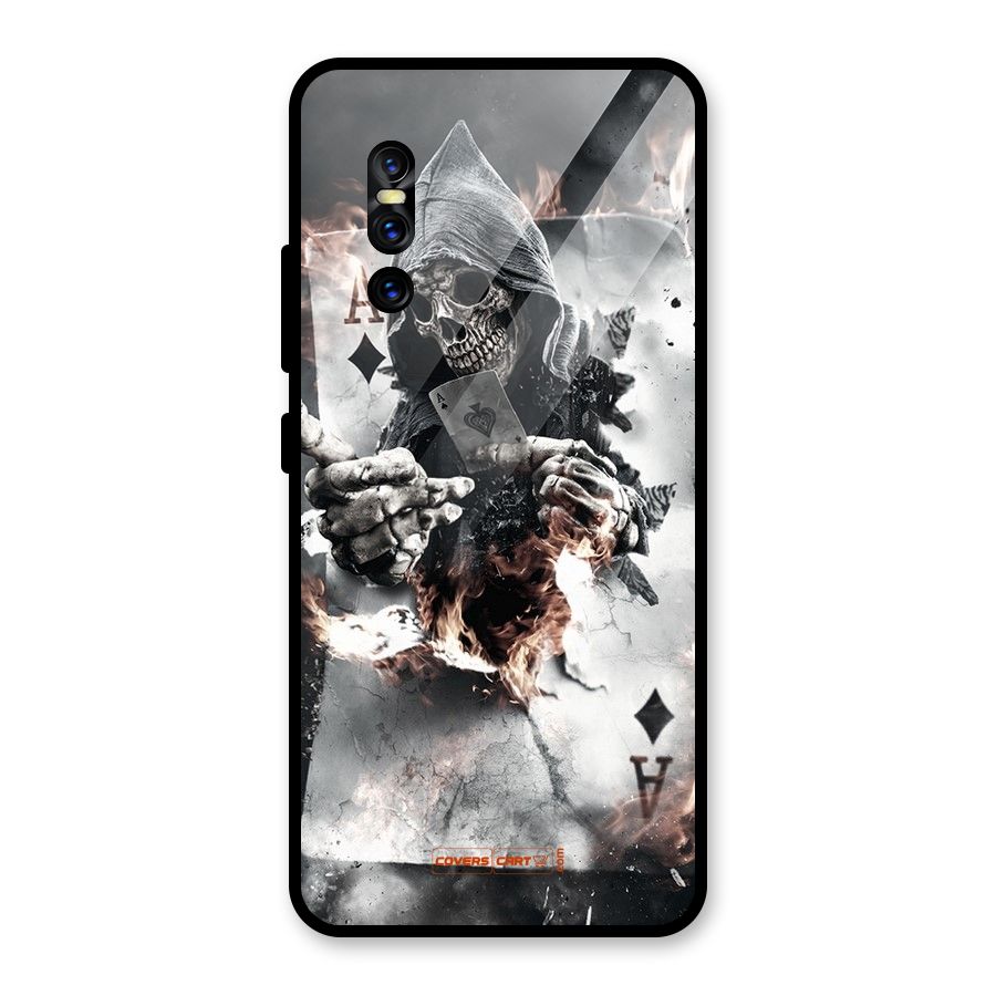 Skull with an Ace Glass Back Case for Vivo V15 Pro