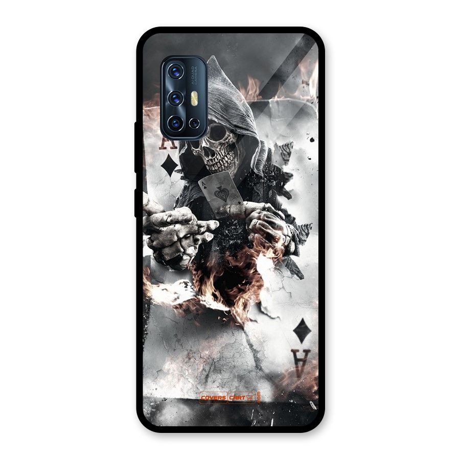 Skull with an Ace Glass Back Case for Vivo V17