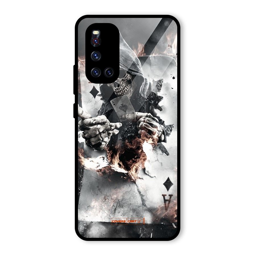 Skull with an Ace Glass Back Case for Vivo V19