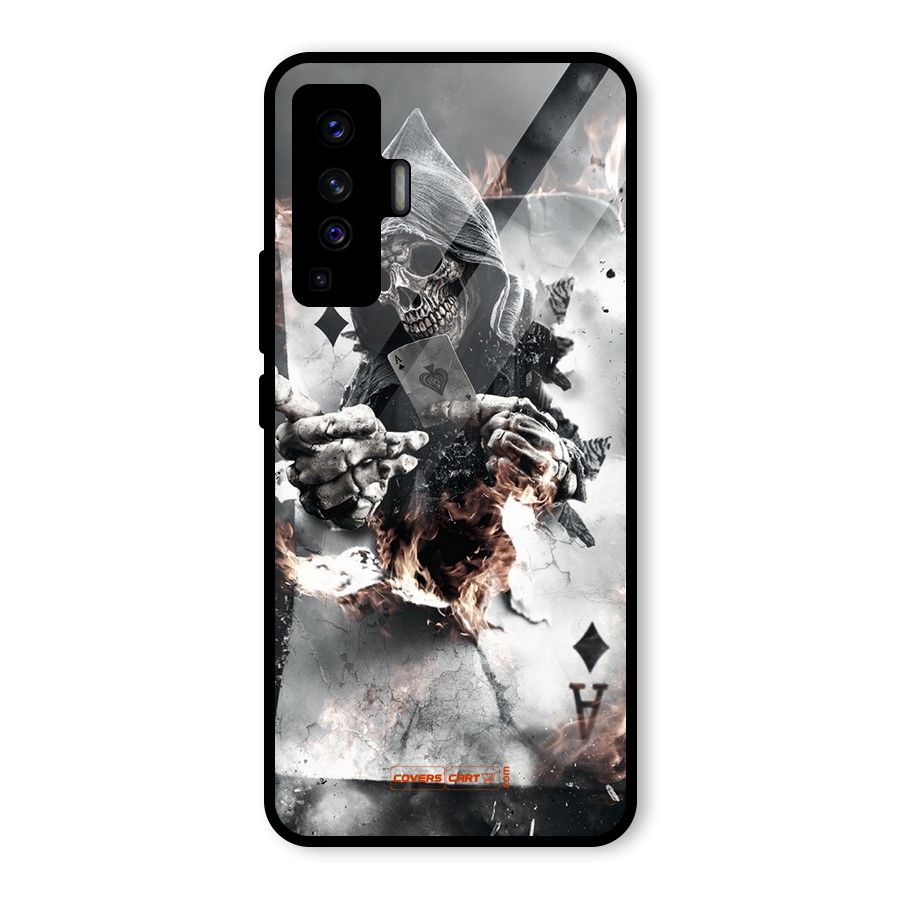 Skull with an Ace Glass Back Case for Vivo X50