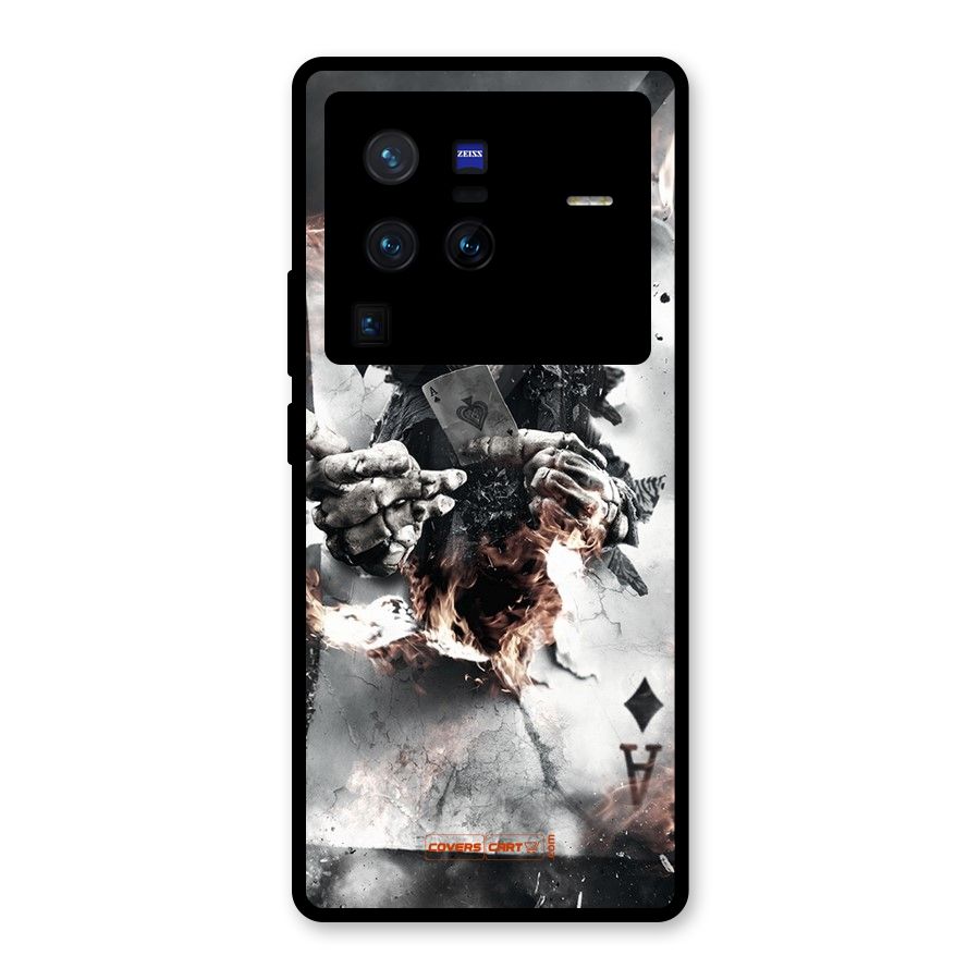 Skull with an Ace Glass Back Case for Vivo X80 Pro