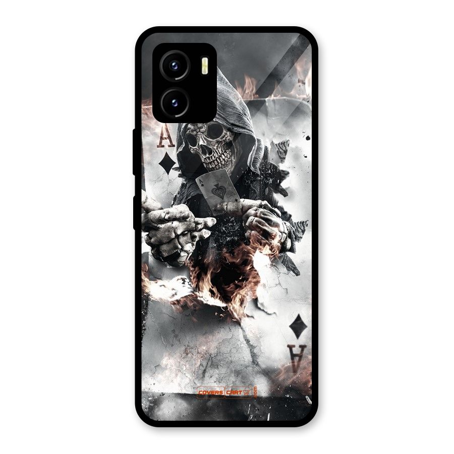 Skull with an Ace Glass Back Case for Vivo Y15s