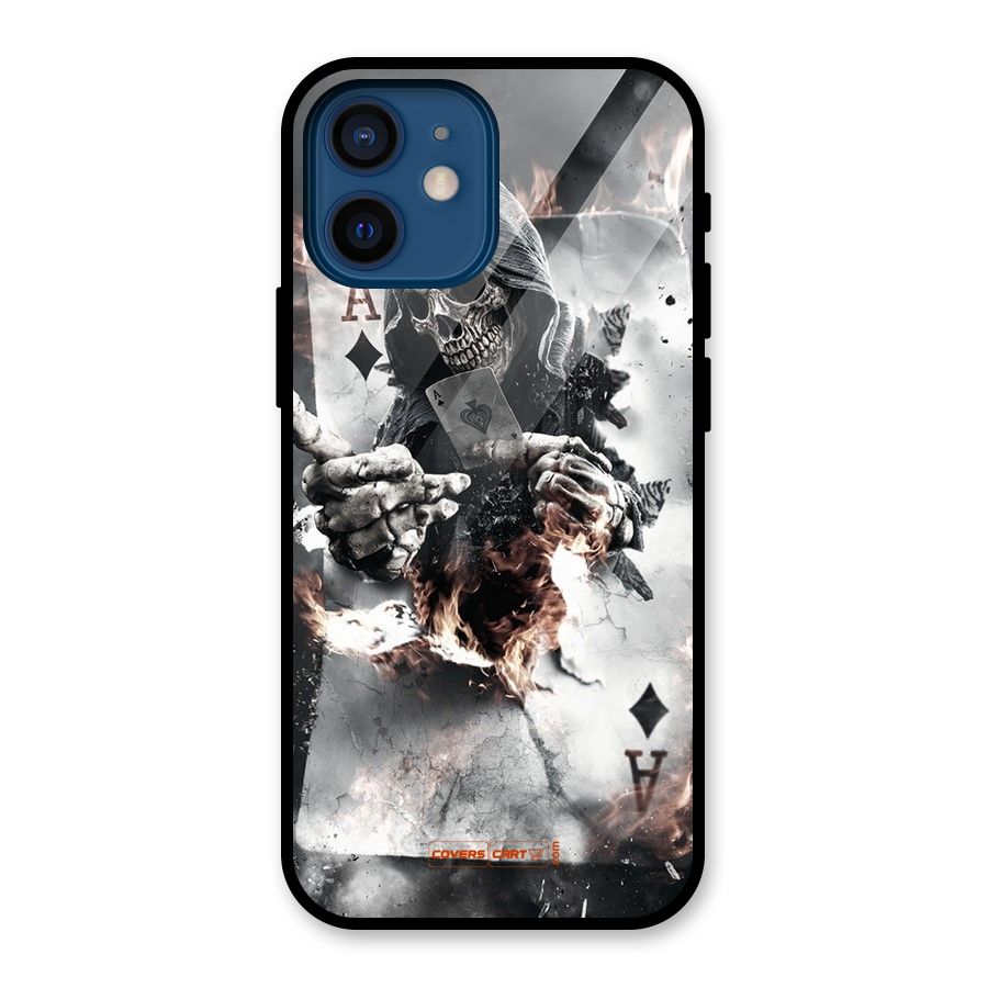 Skull with an Ace Glass Back Case for iPhone 12 Mini