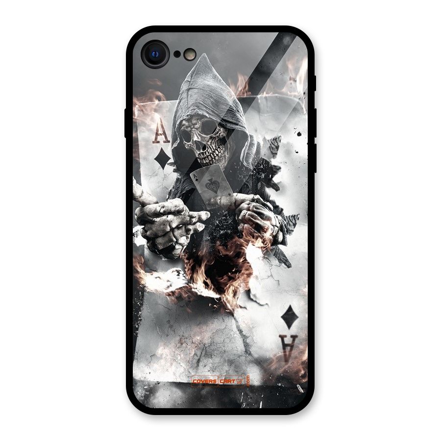 Skull with an Ace Glass Back Case for iPhone SE 2022