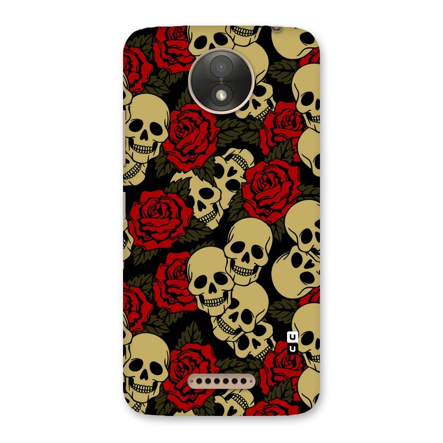 Skulled Roses Back Case for Moto C Plus