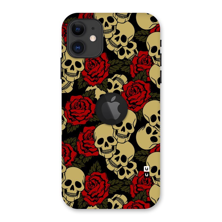 Skulled Roses Back Case for iPhone 11 Logo Cut