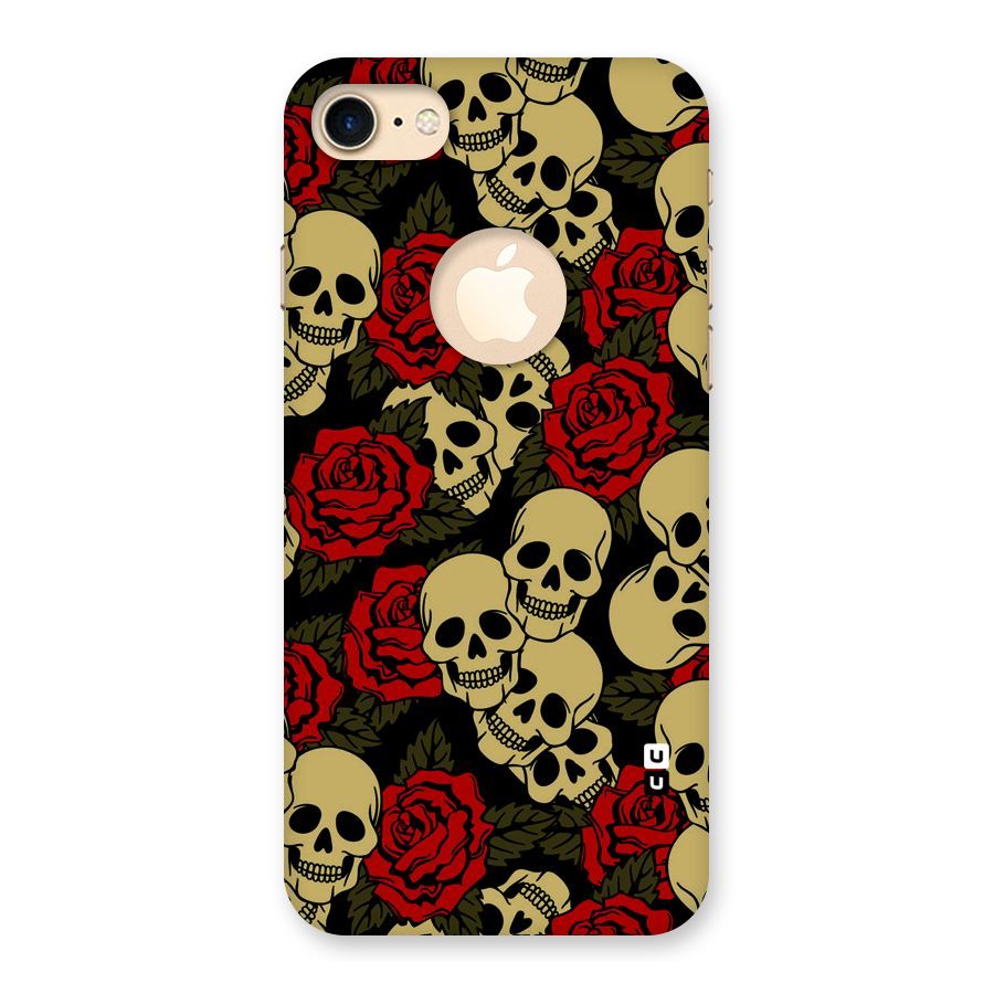 Skulled Roses Back Case for iPhone 7 Logo Cut