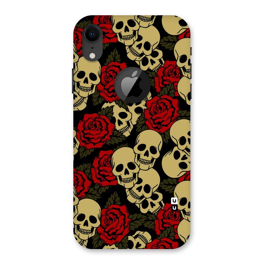 Skulled Roses Back Case for iPhone XR Logo Cut