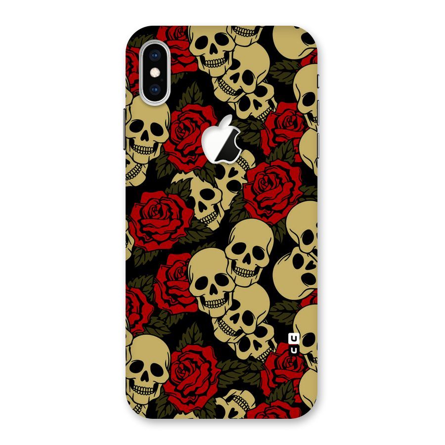 Skulled Roses Back Case for iPhone XS Max Apple Cut