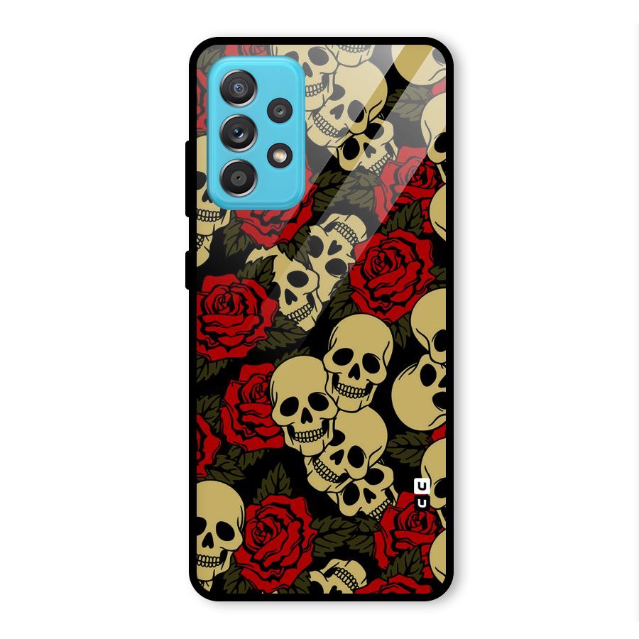 Skulled Roses Glass Back Case for Galaxy A52