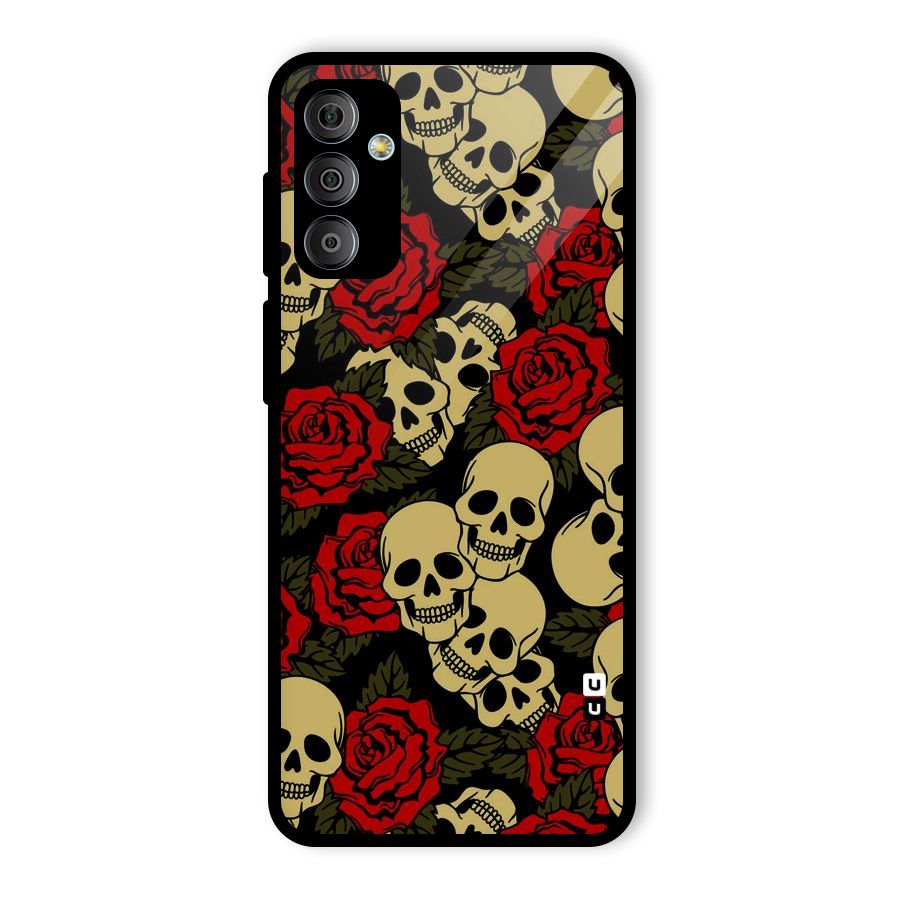 Skulled Roses Glass Back Case for Galaxy F23