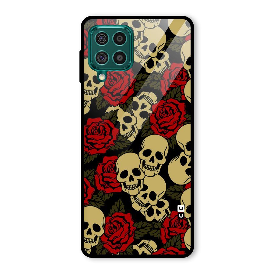 Skulled Roses Glass Back Case for Galaxy F62