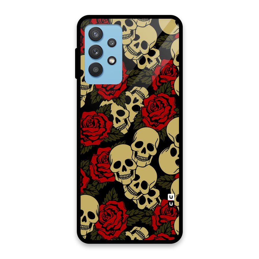 Skulled Roses Glass Back Case for Galaxy M32 5G