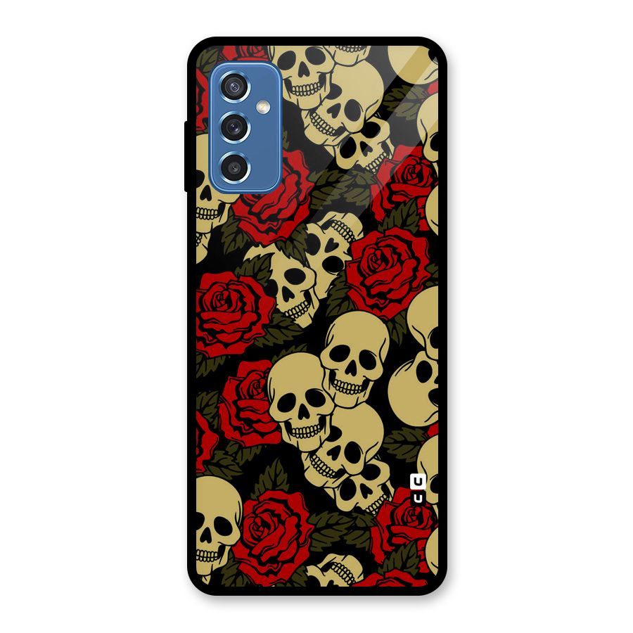 Skulled Roses Glass Back Case for Galaxy M52 5G