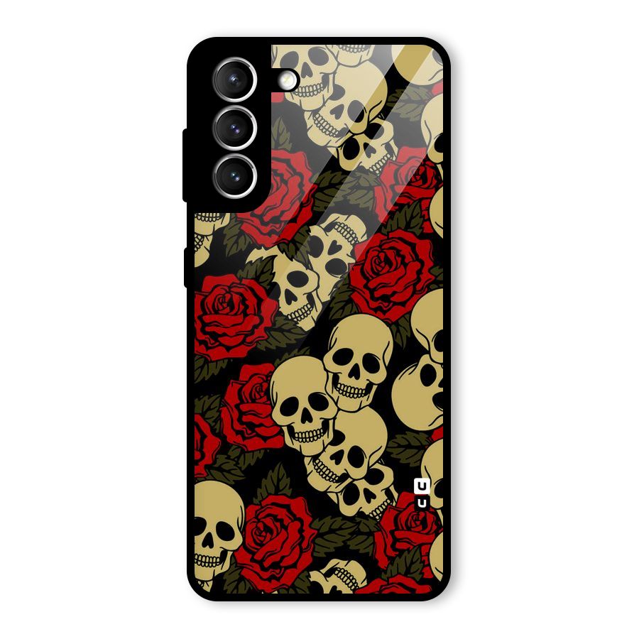 Skulled Roses Glass Back Case for Galaxy S21 5G