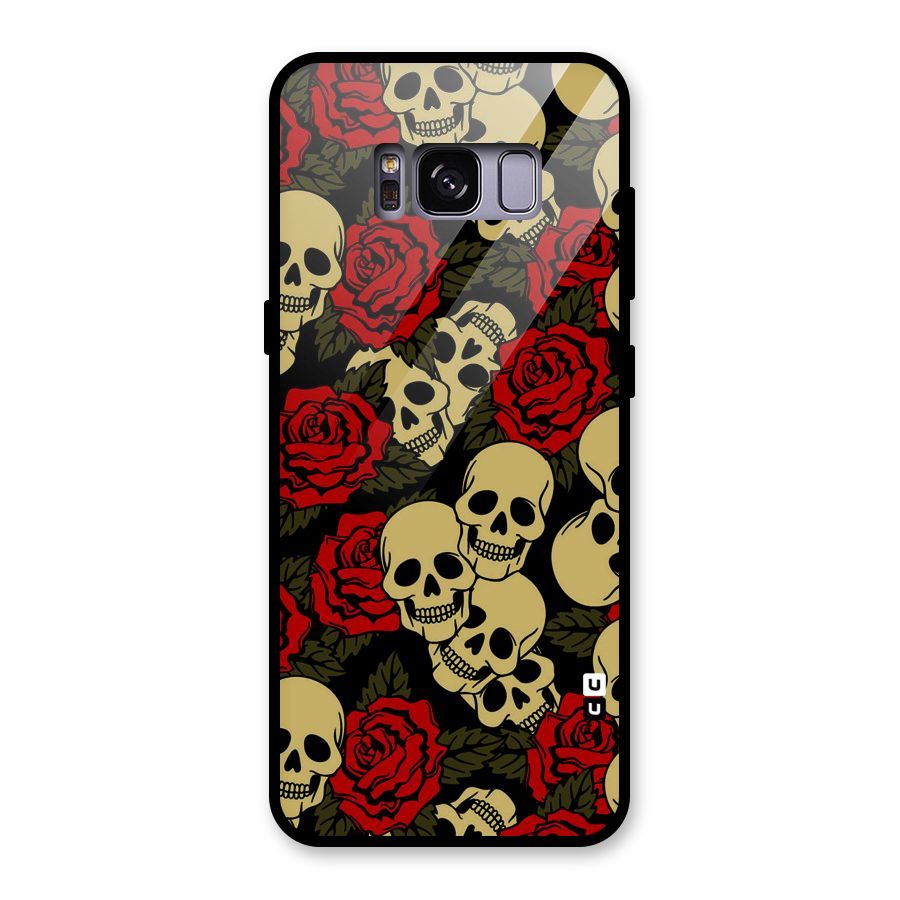 Skulled Roses Glass Back Case for Galaxy S8