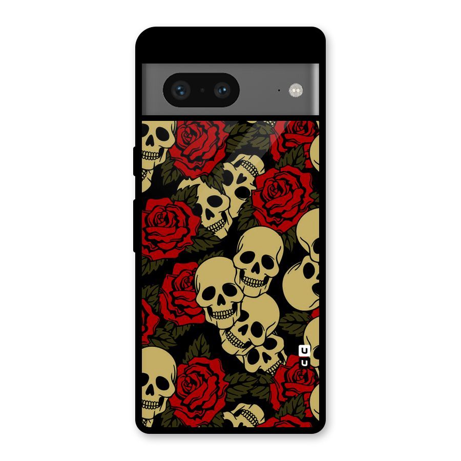 Skulled Roses Glass Back Case for Google Pixel 7