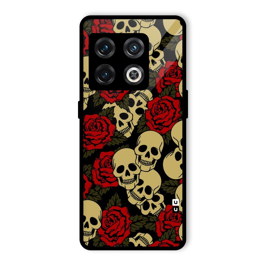 Skulled Roses Glass Back Case for OnePlus 10 Pro 5G