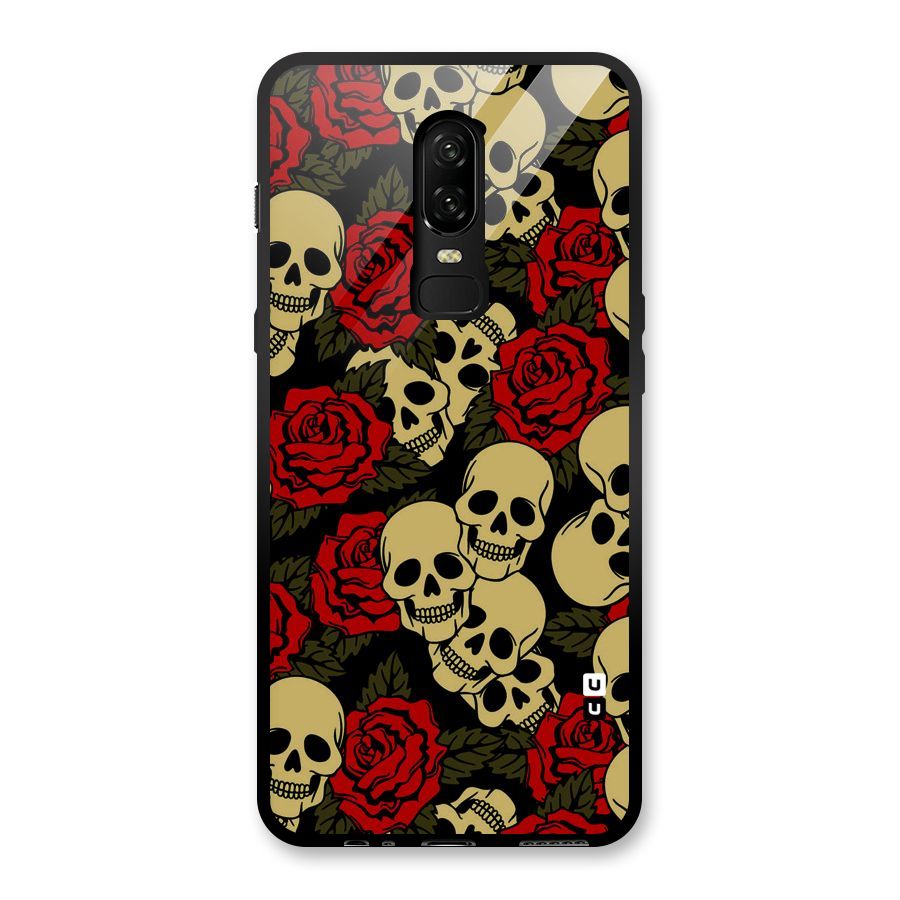 Skulled Roses Glass Back Case for OnePlus 6