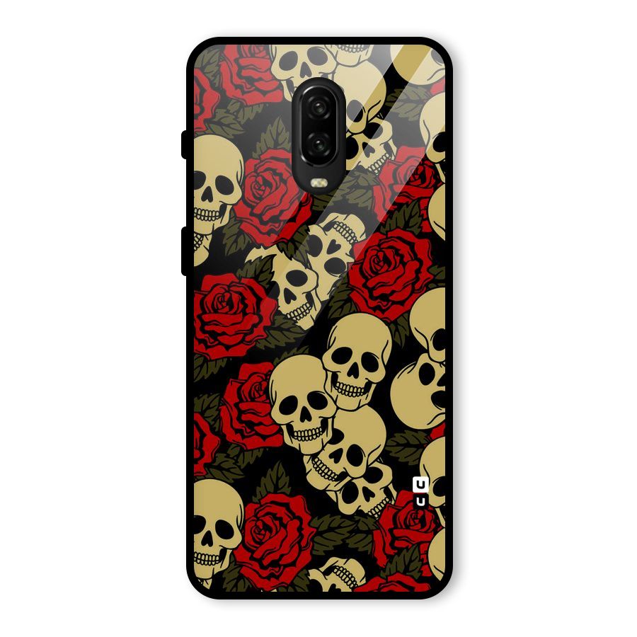Skulled Roses Glass Back Case for OnePlus 6T