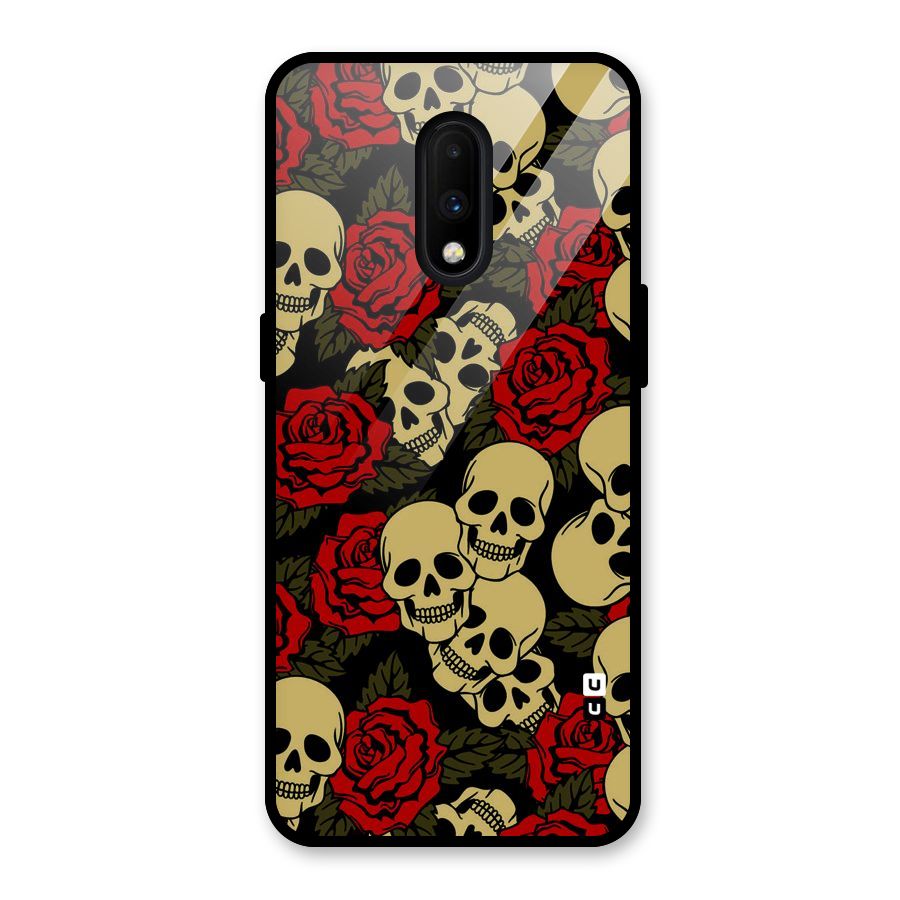 Skulled Roses Glass Back Case for OnePlus 7