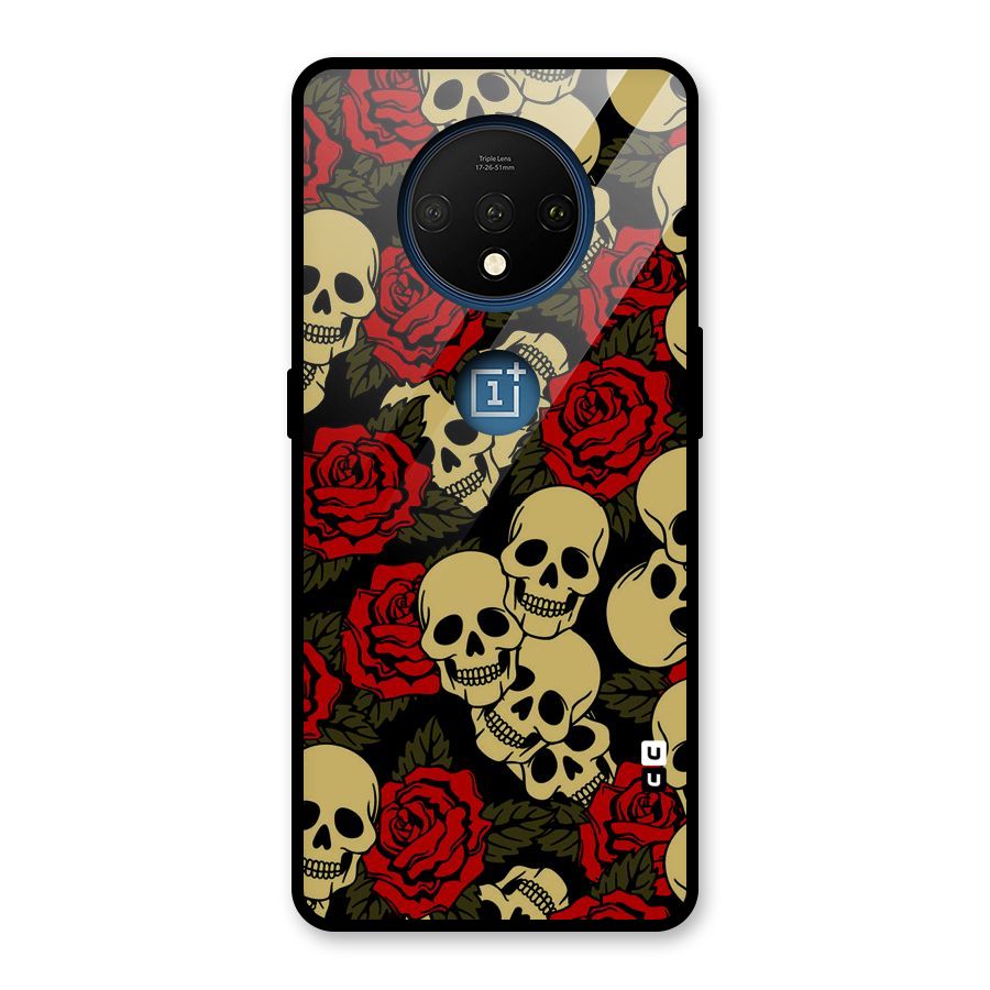 Skulled Roses Glass Back Case for OnePlus 7T