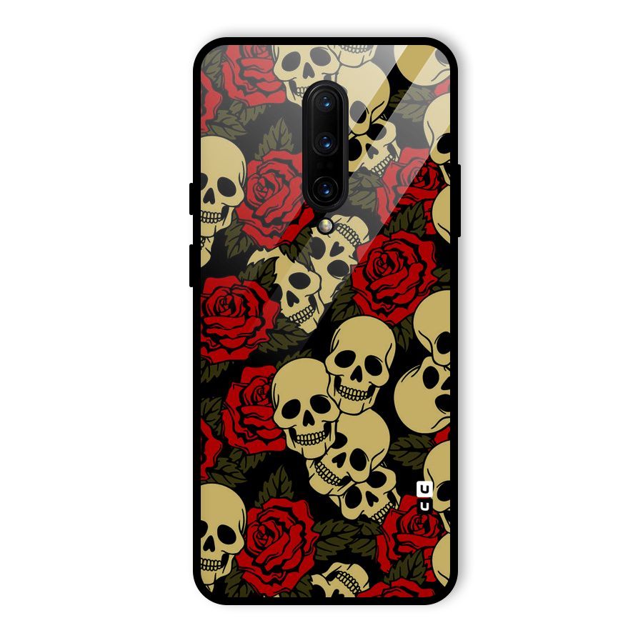 Skulled Roses Glass Back Case for OnePlus 7 Pro