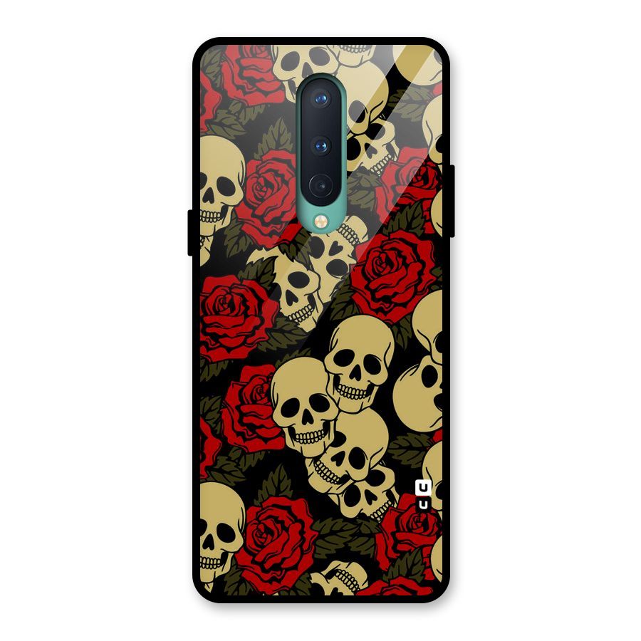 Skulled Roses Glass Back Case for OnePlus 8