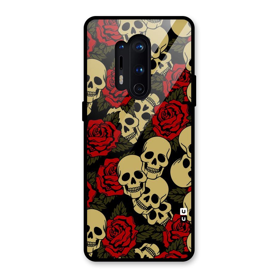 Skulled Roses Glass Back Case for OnePlus 8 Pro