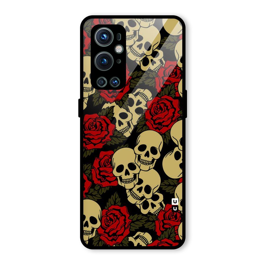 Skulled Roses Glass Back Case for OnePlus 9 Pro