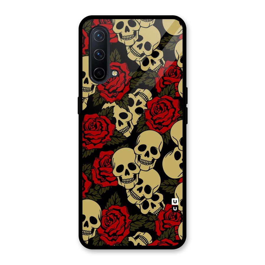 Skulled Roses Glass Back Case for OnePlus Nord CE 5G