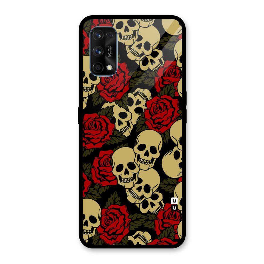 Skulled Roses Glass Back Case for Realme 7 Pro