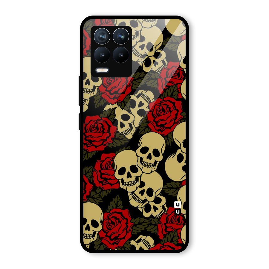 Skulled Roses Glass Back Case for Realme 8