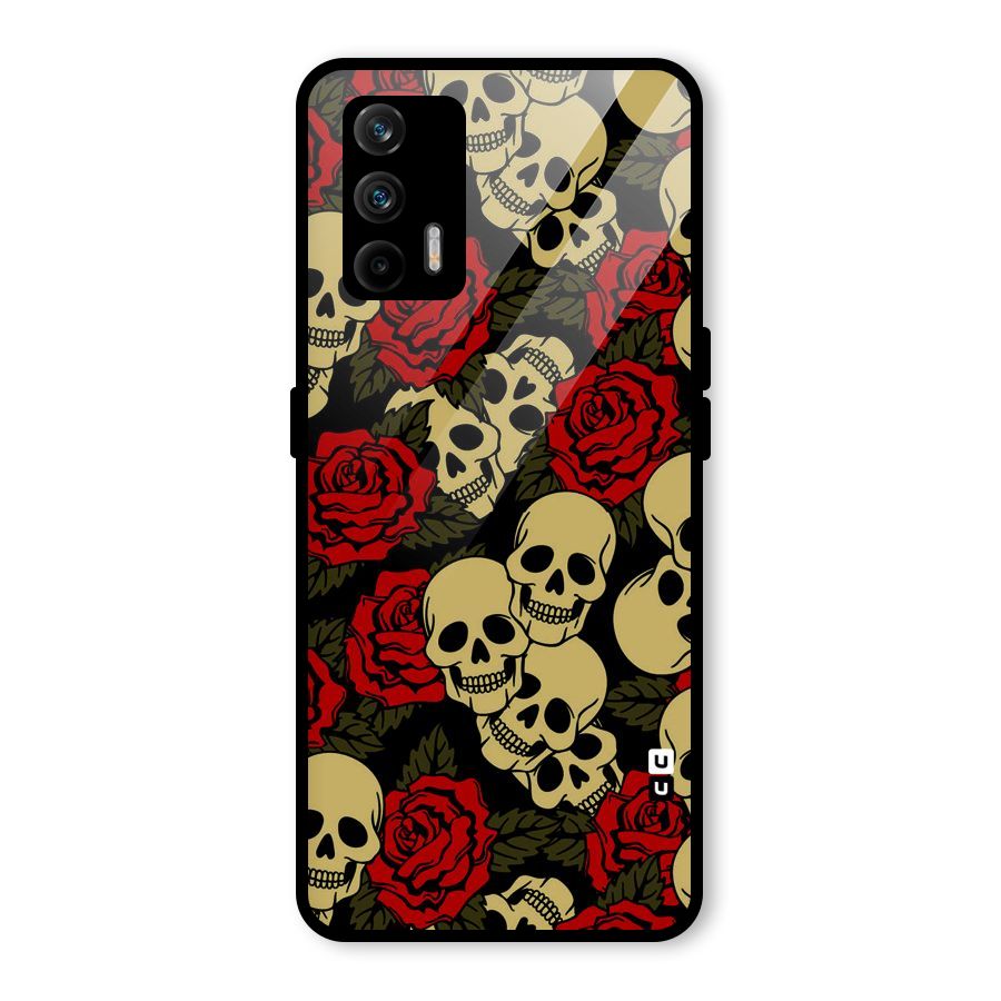 Skulled Roses Glass Back Case for Realme GT 5G