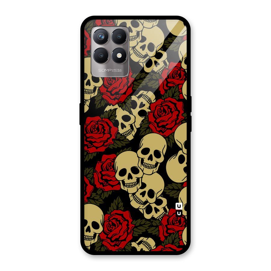 Skulled Roses Glass Back Case for Realme Narzo 50