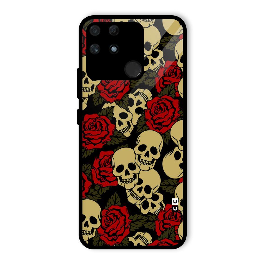 Skulled Roses Glass Back Case for Realme Narzo 50A